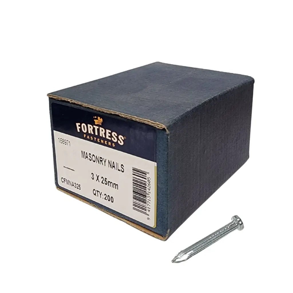 FORTRESS Masonry Nails 3 x 25mm (box of 200)
