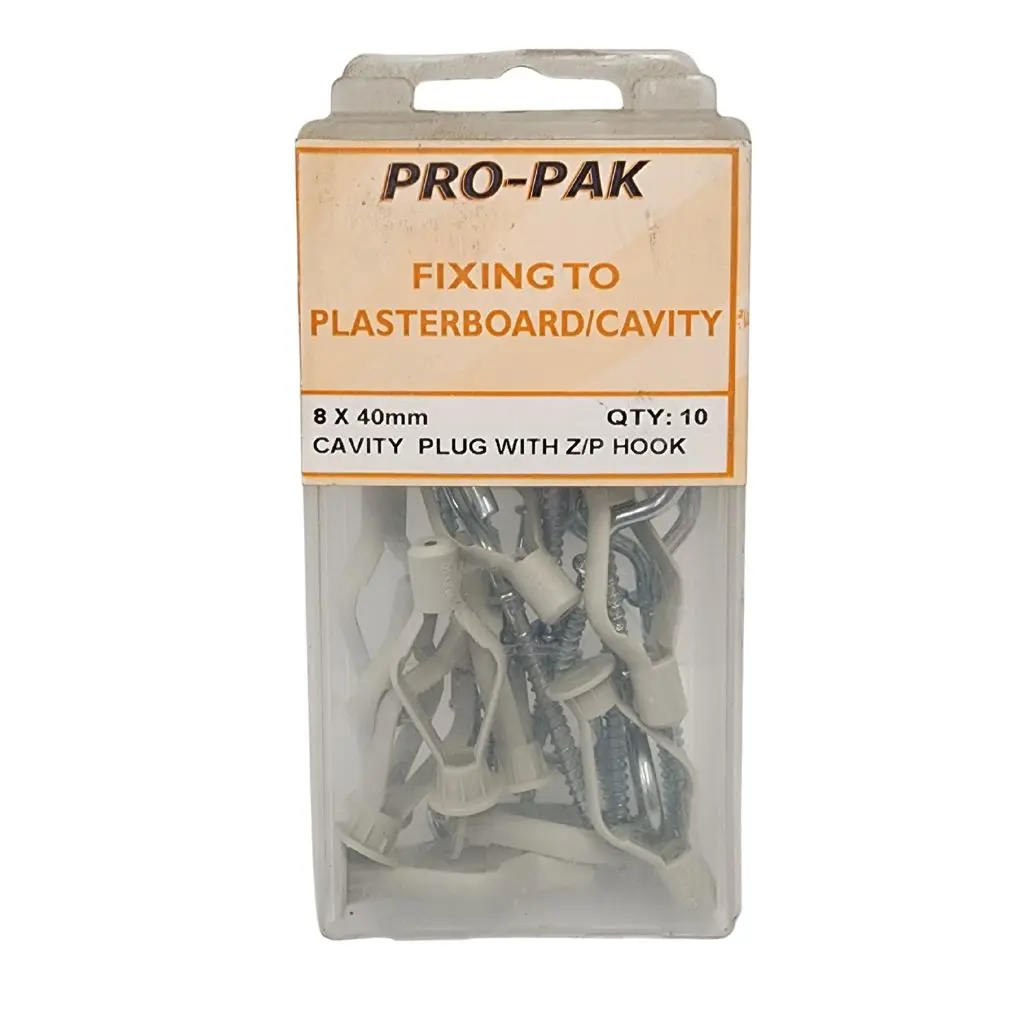 MSL C/PLUG WITH Z/P HOOK 8 x 40mm  (10)