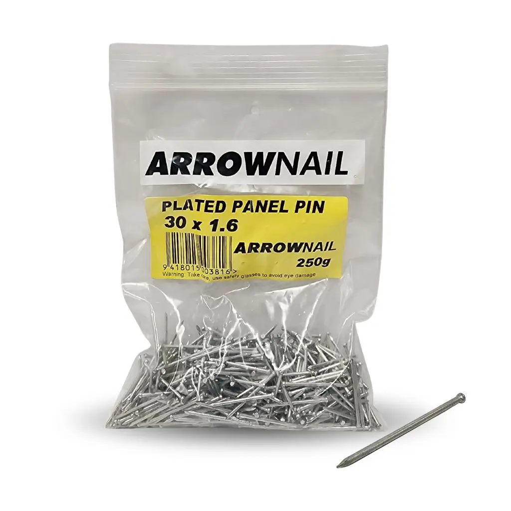 ARROW NAIL Galvanised Panel Pin Zinc Plated 30 x 1.6mm - 250g