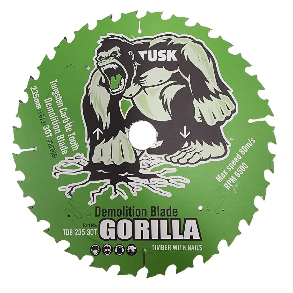 TUSK Tungsten Carbide Tooth Demolition Blade 235mm x 30 teeth x 25/20/16mm bore