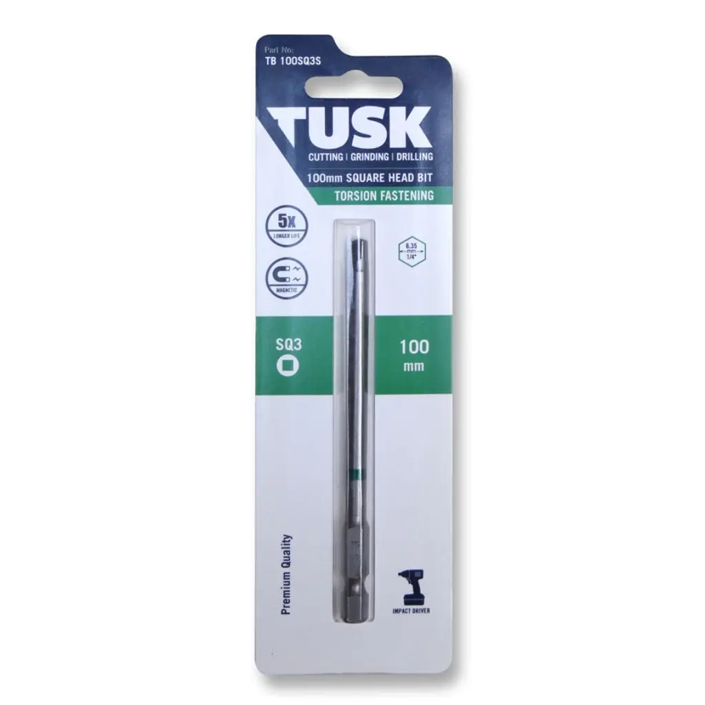 TUSK Torsion Bits Square Head 3 - 100mm
