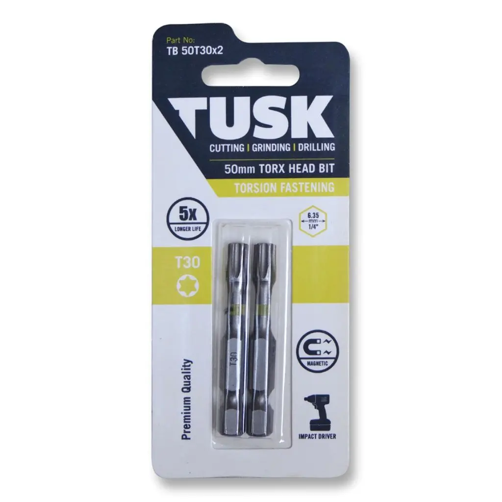 TUSK Torsion Bits Torx Head 30 - 50mm (2 pack)