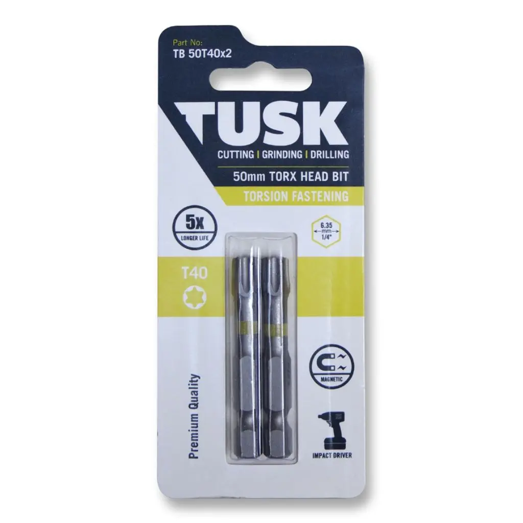 TUSK Torsion Bits Torx Head 40 - 50mm (2 pack)
