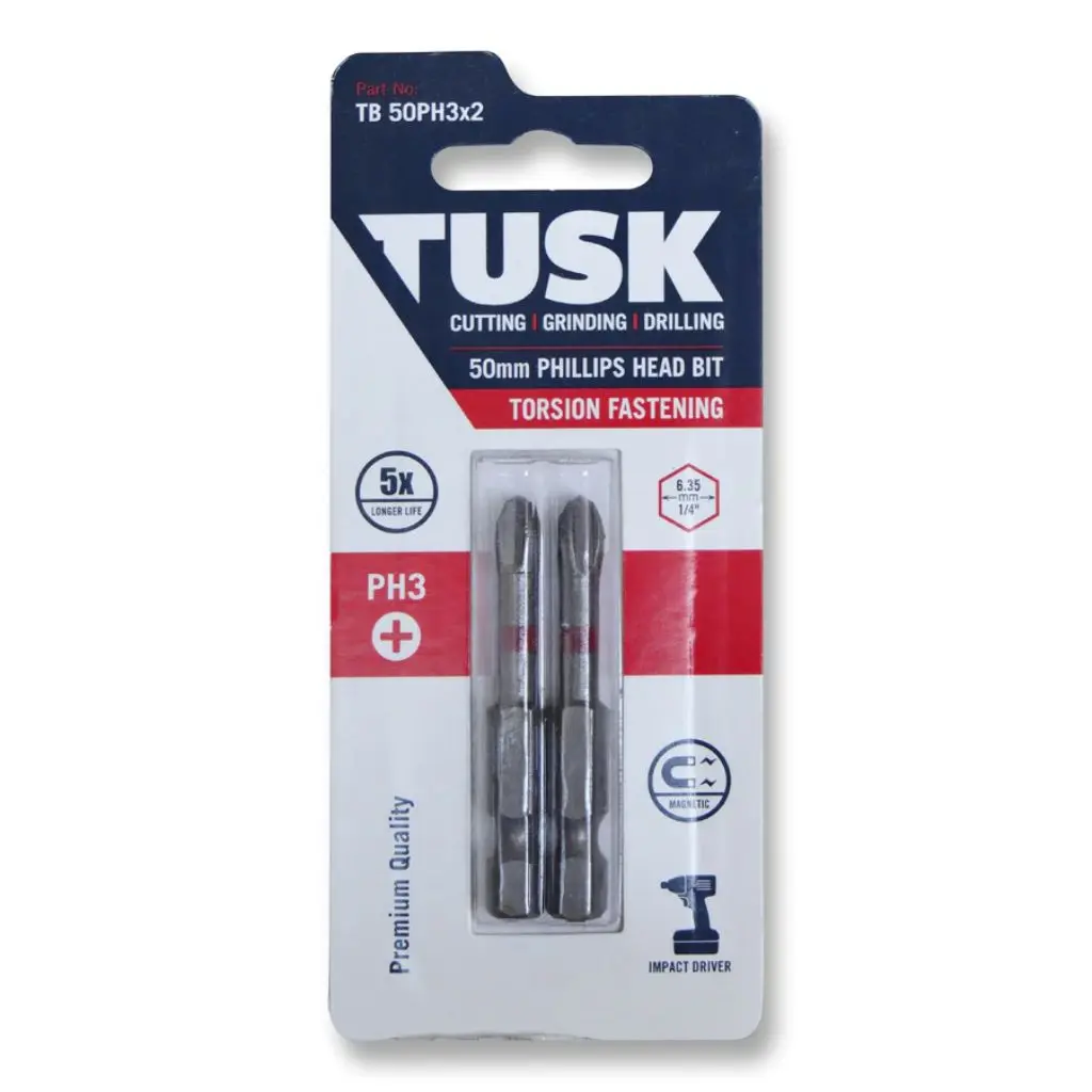 TUSK Torsion Bits Phillips Head 3 - 50mm (2 pack)