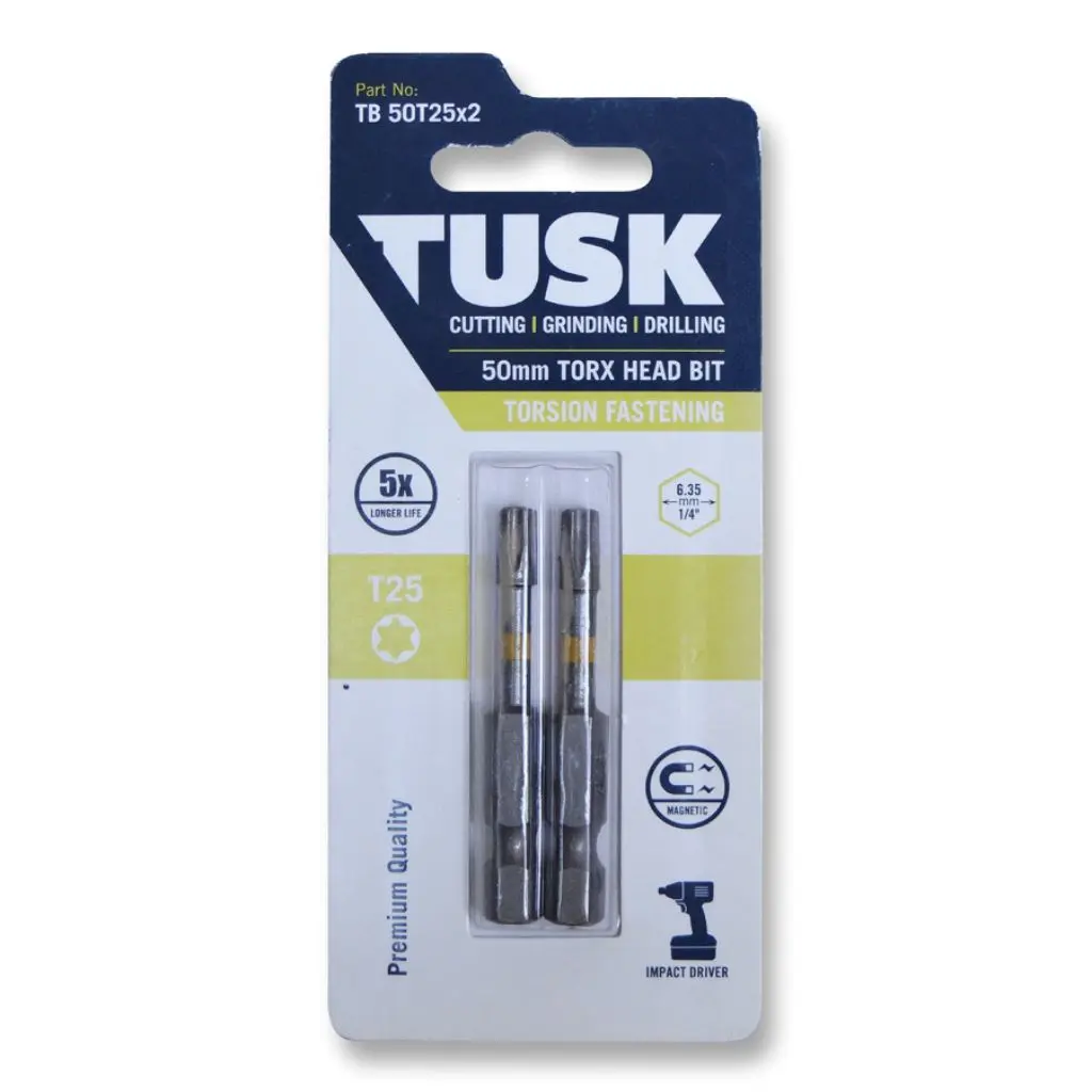 TUSK Torsion Bits Torx Head 25 - 50mm (2 pack)