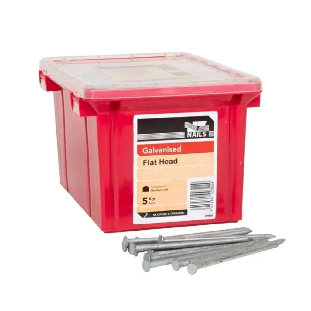 NZ NAILS Flat Head Galvanised 90 x 3.55mm - 5kg