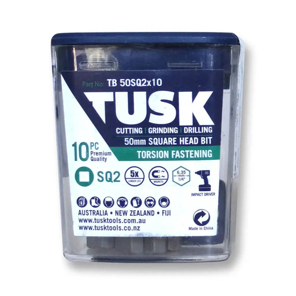 TUSK Torsion Bits Square 2 - 50mm (10 pack)