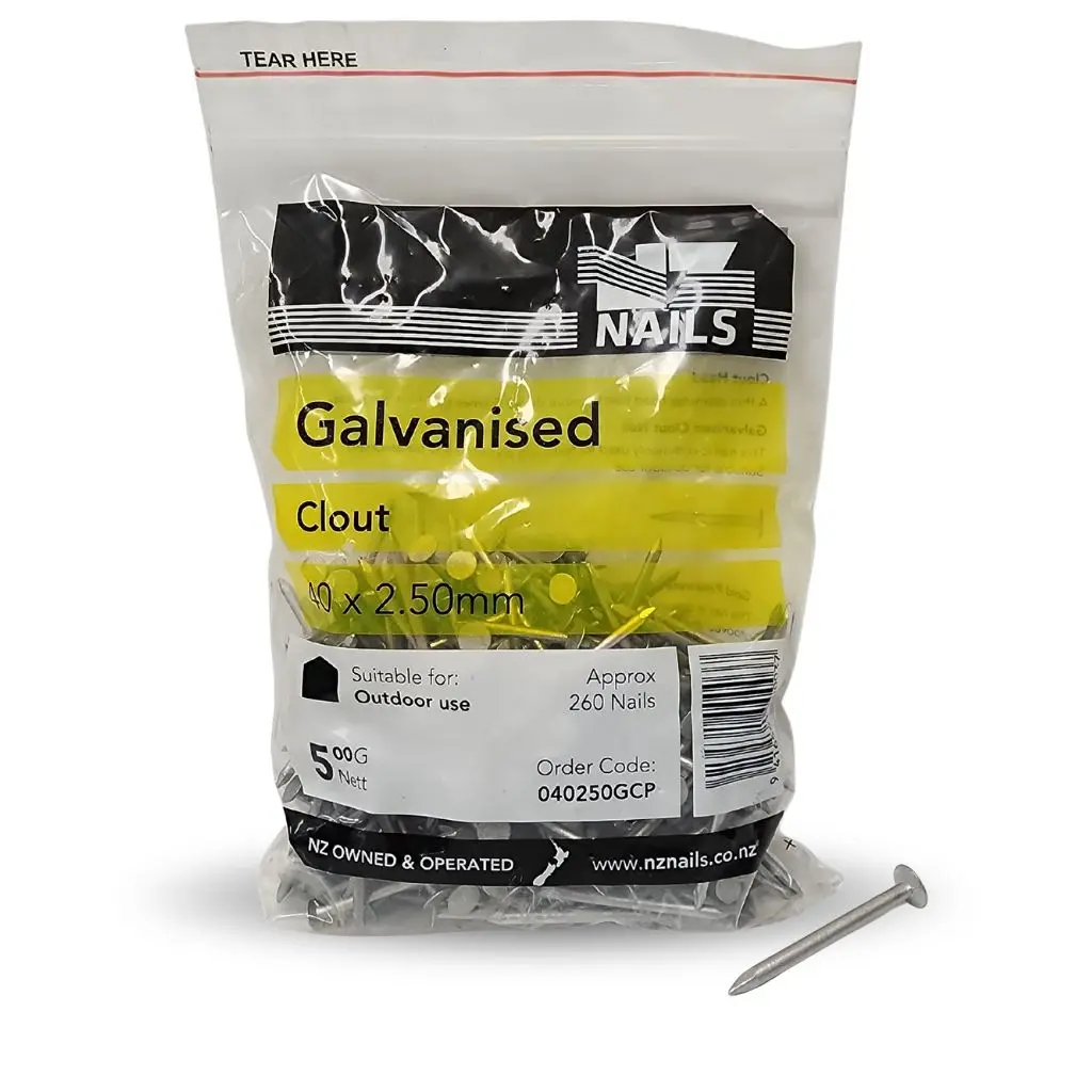NZ NAILS Clout Galvanised 40 x 2.50mm - 500g
