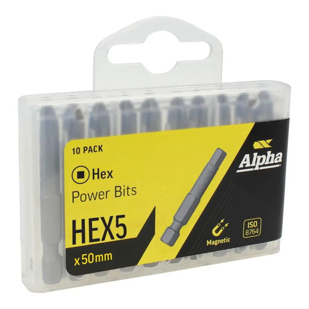 ALPHA Hex5 50mm Power Bits Handipak (10 pieces)