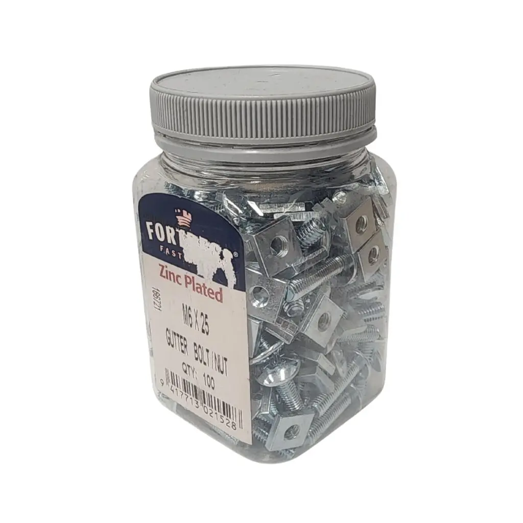 FORTRESS GUTTER BOLTS M6 x 25 JAR OF 100