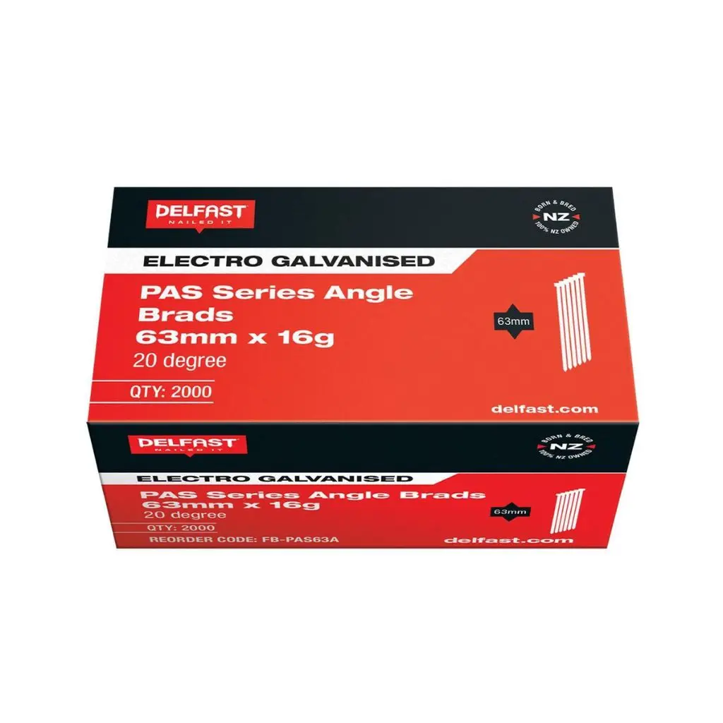 DELFAST Galvanised PAS Series Angle Brads | 63mm x 16g (2000)