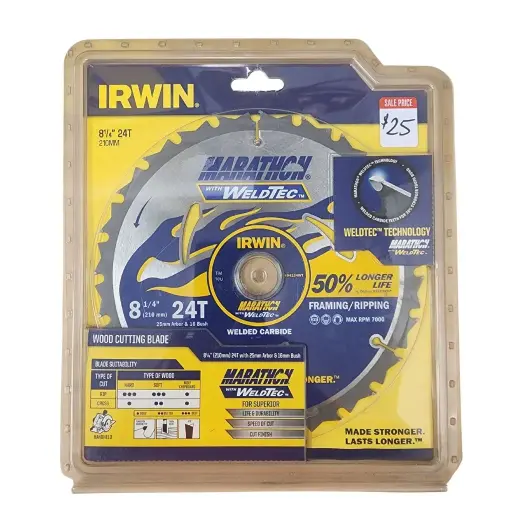 [103461] SAW BLADE IRWIN MARATHON 210mm 24T 25mm
