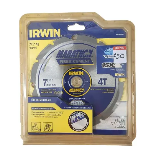 [102556] SAW BLADE IRWIN PCD F/CEMENT 184mm 4T