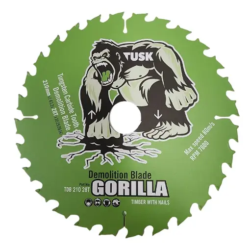 [TDB21028T] TUSK Tungsten Carbide Tooth Demolition Blade 210mm x 28 teeth x 25/20/16mm bore