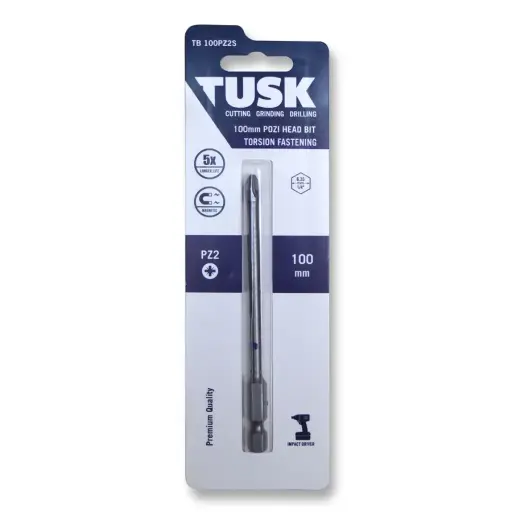 [TB100PZ2S] TUSK Torsion Bits Pozi Head 2 - 100mm