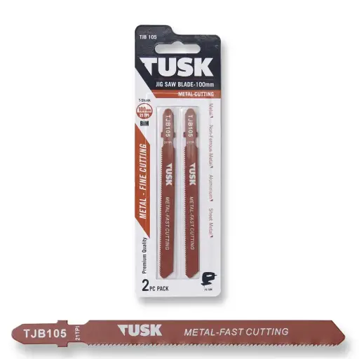 [TJB105] TUSK Jig Saw Blade for Metal 100mm x 21TPI T-shank (2 piece pack)