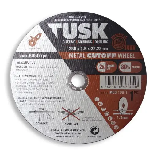 [MCO1061] TUSK Metal Cutoff Wheel | 230mm x 1.9mm x 22.23mm bore