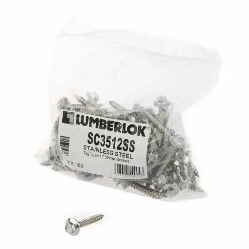 [SC3512SS] LUMBERLOCK Joist Hanger 12G Type 17 35mm Stainless Steel Screws | pack of 100
