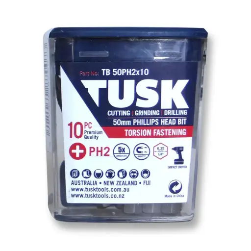 [TB50PH2x10] TUSK Torsion Bits Phillips Head 2 - 50mm (10pack)