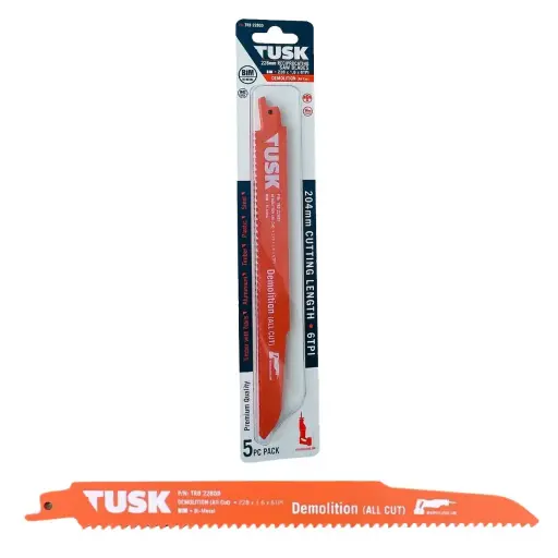 [TRB228DD] TUSK Bi-Metal Reciprocating Saw Blades for Demolition 228mm - (5 piece pack)
