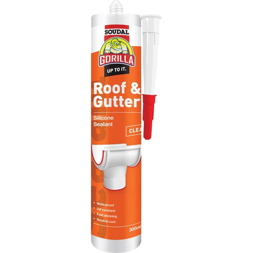 [19700] SOUDAL Gorilla Roof & Gutter Silicone Sealant 300ml Clear