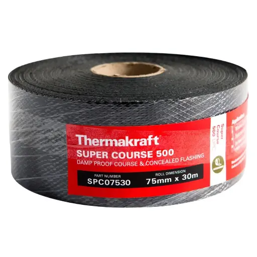 [SPC07530] THERMAKRAFT Super Course Damp Proof Course (DPC) & Concealed Flashing | 75mm x 30m