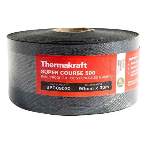 [SPC09030] THERMAKRAFT Super Course Damp Proof Course (DPC) & Concealed Flashing | 90mm x 30m