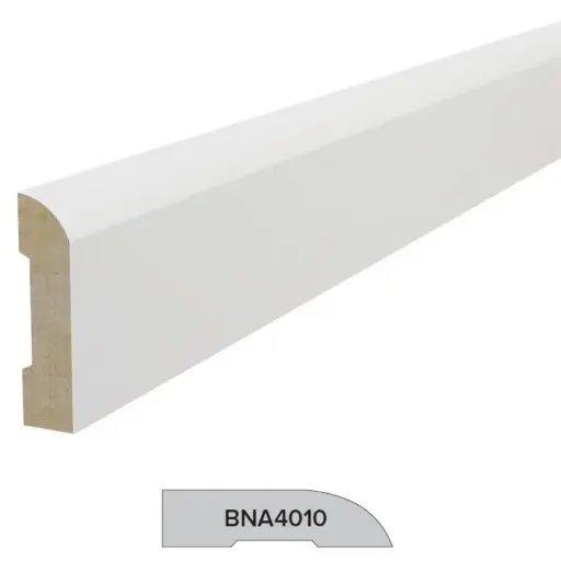 [BNA4010] ARCHITRAVE Bull Nosed Gesso Finger Jointed 40 x 10 x 5400mm
