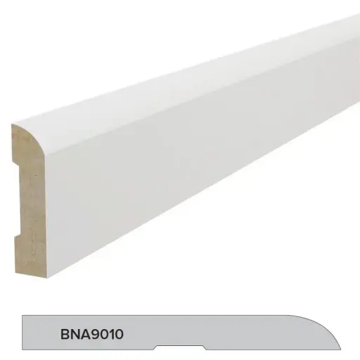 [BNA9010] ARCHITRAVE Bull Nosed Gesso Finger Jointed 90 x 10 x 5400mm