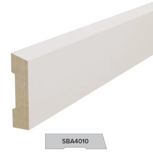 [SBA4010] ARCHITRAVE Single Bevel Gesso Finger Jointed 40 x 10 x 5400mm