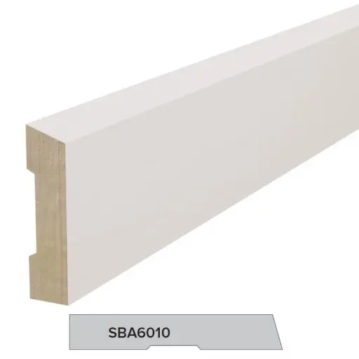 [SBA6010] ARCHITRAVE Single Bevel Gesso Finger Jointed 60 x 10 x 5400mm