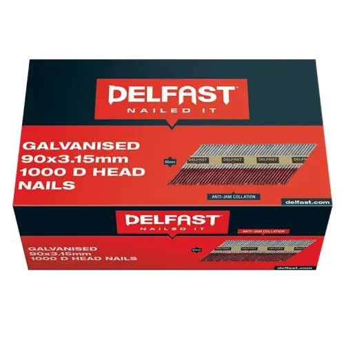 [FN-JDN90G-1000] DELFAST Galvanised D Head Nails 90 x 3.15mm (1000)