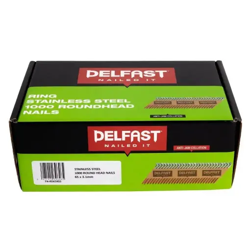 [FN-RD65RSS] DELFAST Stainless Steel Roundhead Nails Ring Shank 65 x 3.1mm (1000)