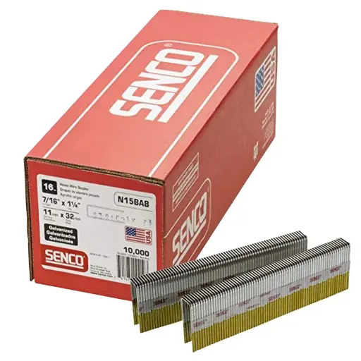 [N15BAB] SENCO N Series Galvanised 16G  Staples | 11mm x 32mm (box of 10,000)
