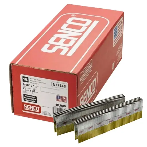 [N17BAB] SENCO N Series Galvanised 16G  Staples | 11mm x 38mm (box of 10,000)